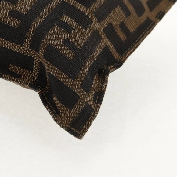 FENDI Zucca Canvas Mamma Baguette Shoulder Bag Black Brown gold Auth 145885V - Picture 5 of 16